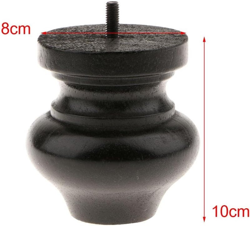 klarako Solid Wooden Furniture Replacement Legs/Feet, Sofa/Couch/Lounge/Chair/Bed/Table Legs, 6 Styles Available  3# Black - Image 2