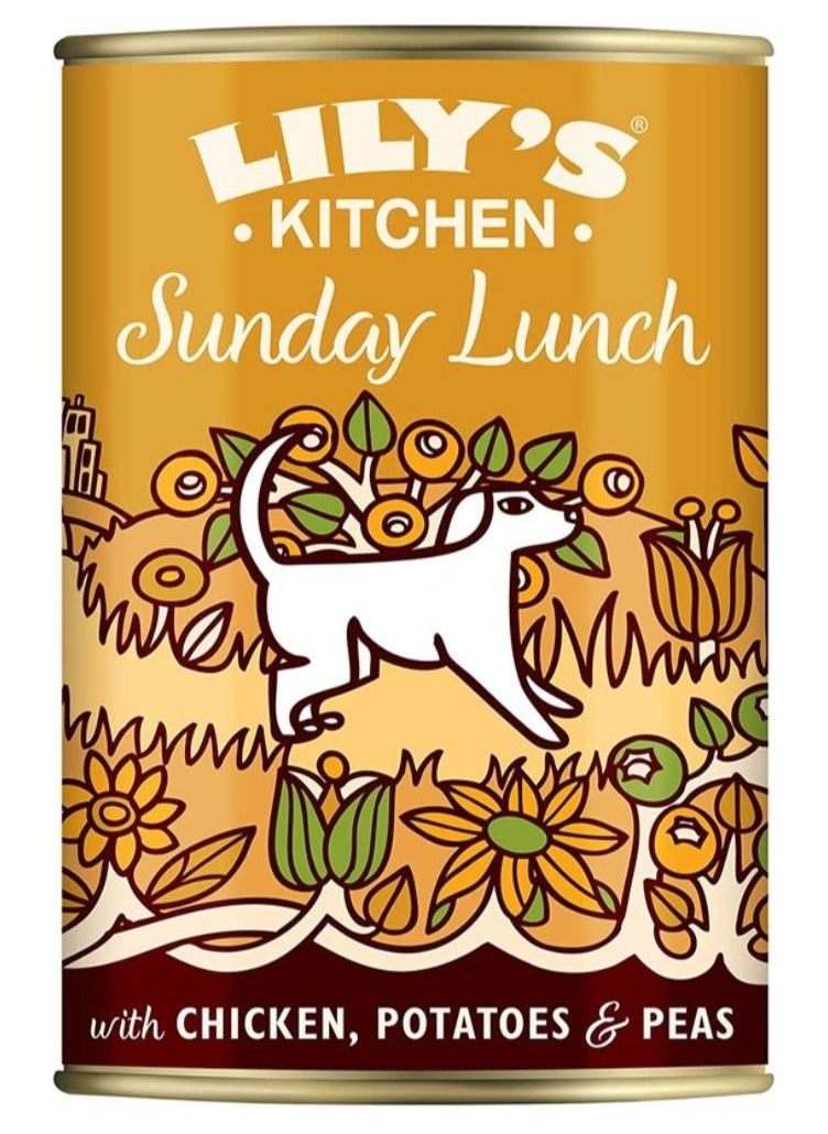 Lily's Kitchen طعام الكلاب لتناول الغداء يوم الأحد مع الدجاج والبطاطس والبازلاء 400 جرام  - Image 1