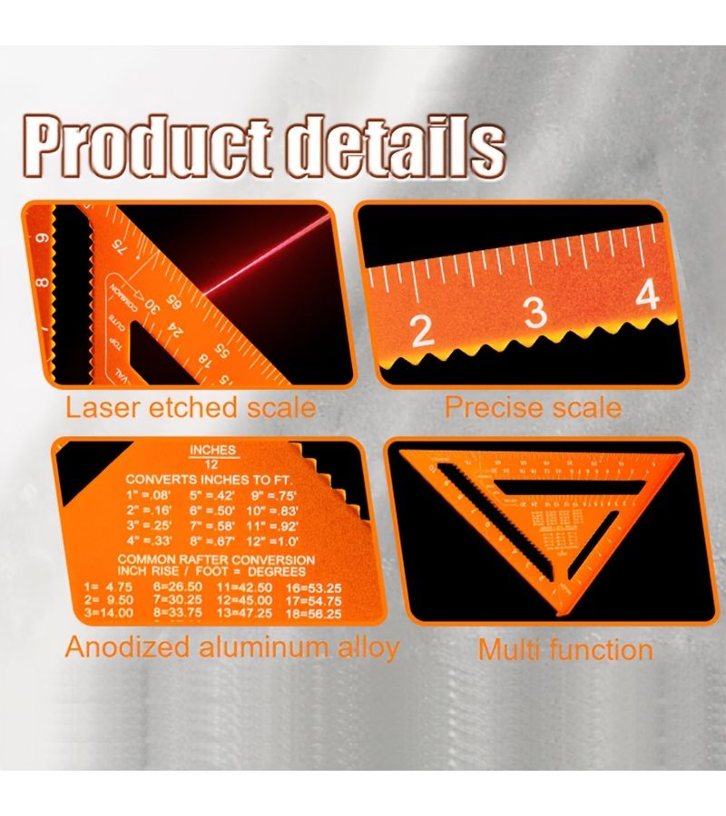 Green 7 Inch Digital Triangle Ruler 0.1mm Accuracy Measuring Tool - Image 4