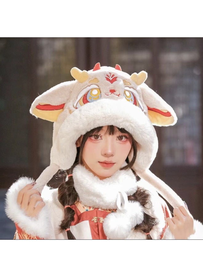 Youduo 2024 National Fashion Children's Dragon Year Hat Chinese Style Cute Southern Potato Travel Girl Hat-Color:Pink  - Image 2