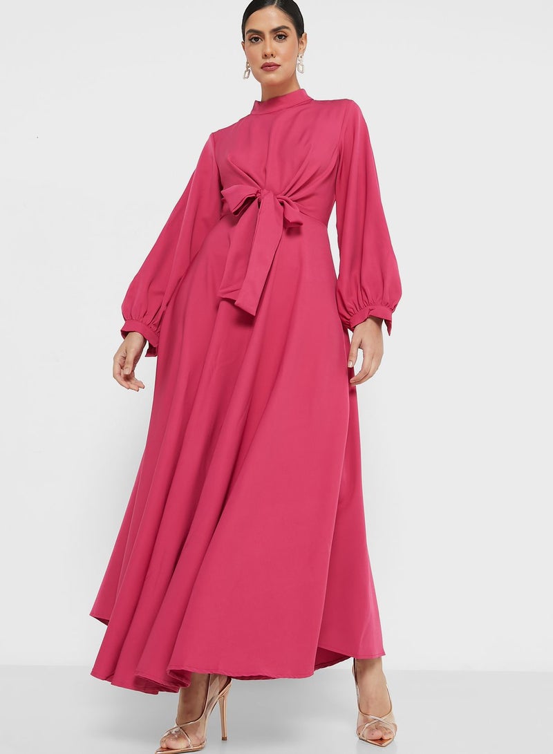 ELLA High Neck Self Tie Dress  - Image 1
