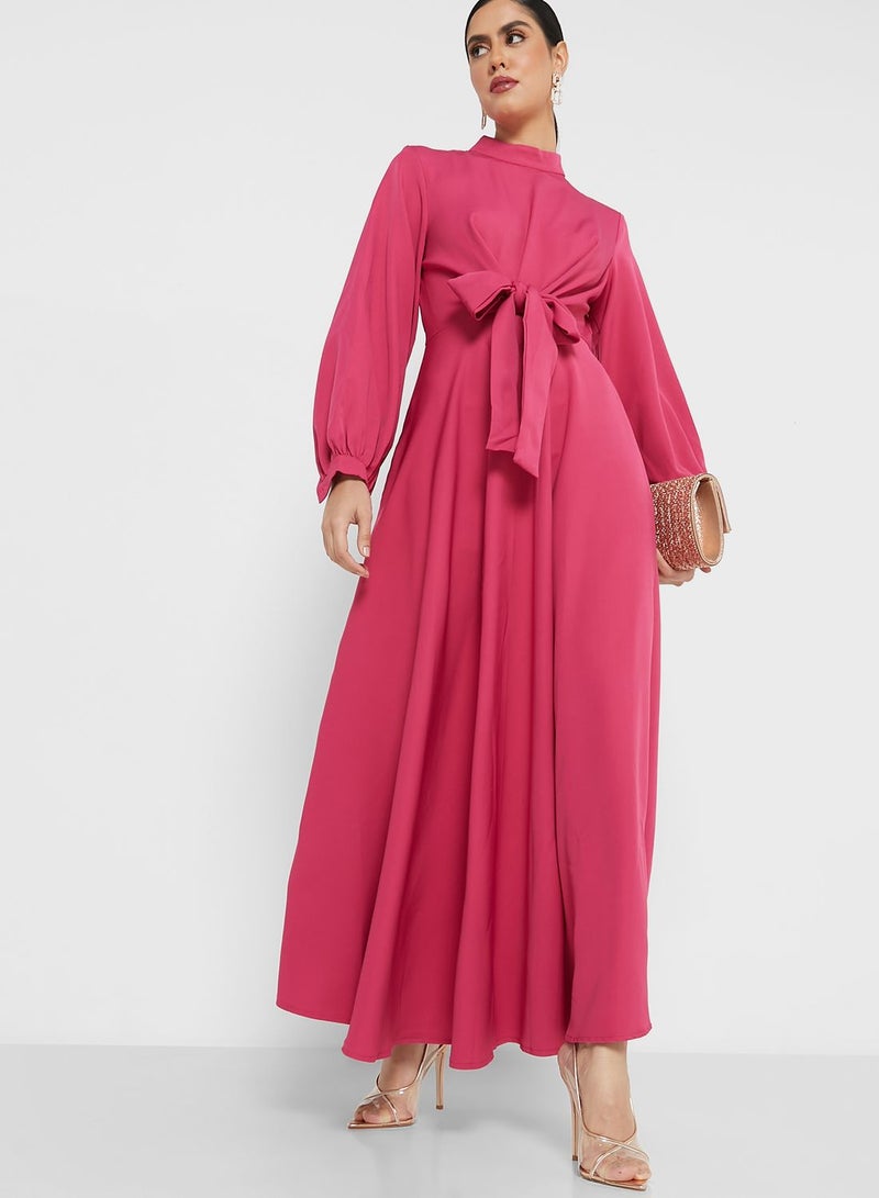 ELLA High Neck Self Tie Dress  - Image 4