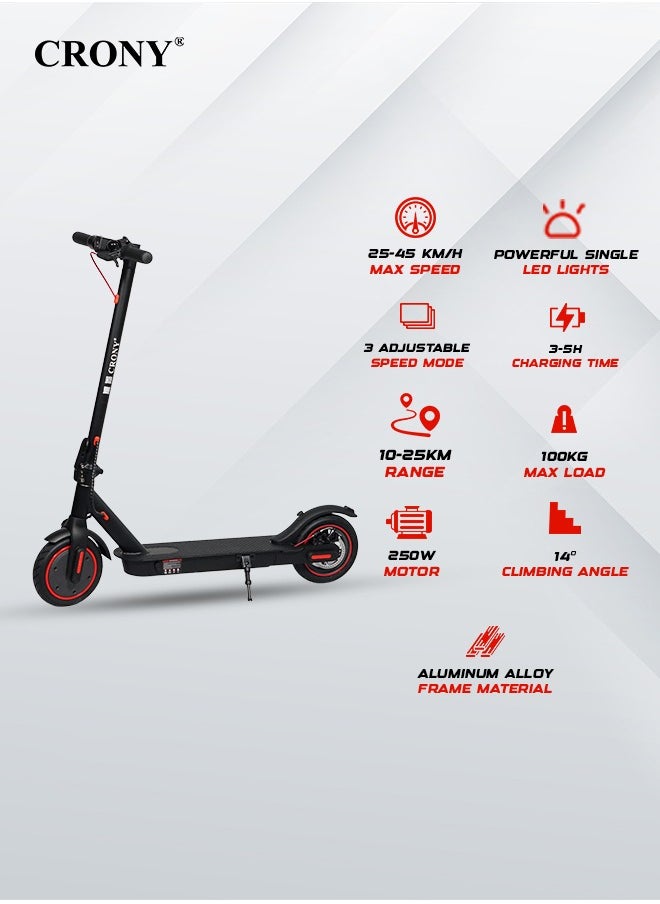 Crony W563 App E-Scooter For Kids/Teen, 250w Brushless Motor, 45km/H High-Speed Urban Commuter , 36v Battery Electric Scooter For Adults, Rear Disc Brake, App-Controlled Smart Scooter With Led Headlights, Portable Lightweight Aluminum Frame, Off-Road Capable, Bluetooth Connectivity, Heavy Duty, Travel-Ready Design,Black  - Image 4