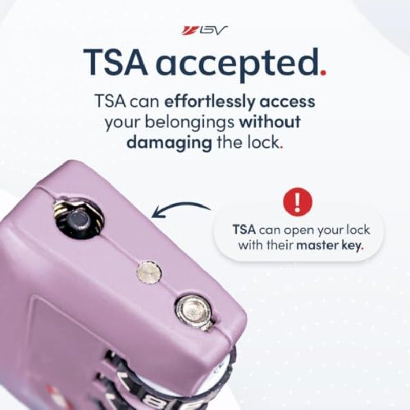 طقم أقفال سفر مقبول من TSA - قفل تركيبي لابنك الخاص للمدرسة وصالة الألعاب الرياضية والأمتعة والحقائب وخزائن الأرشيف وصندوق الأدوات، عبوة من 2، لون بنفسجي، TSA008 - Image 2