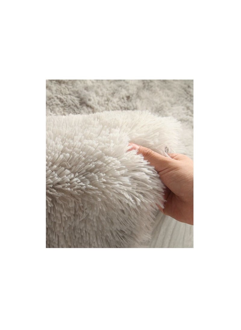Modern Wool Fluffy Floor Mat Carpet with Anti slip High Pile Bottom with Upgraded Foam (Size 120×160CM), Rectangle