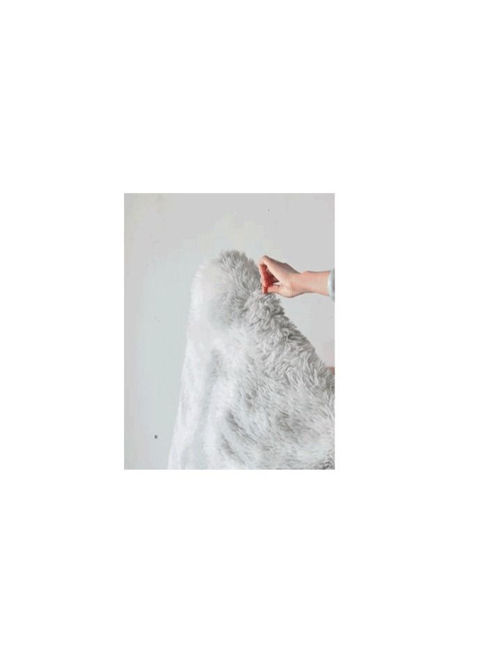 Modern Wool Fluffy Floor Mat Carpet with Anti slip High Pile Bottom with Upgraded Foam (Size 120×160CM), Rectangle