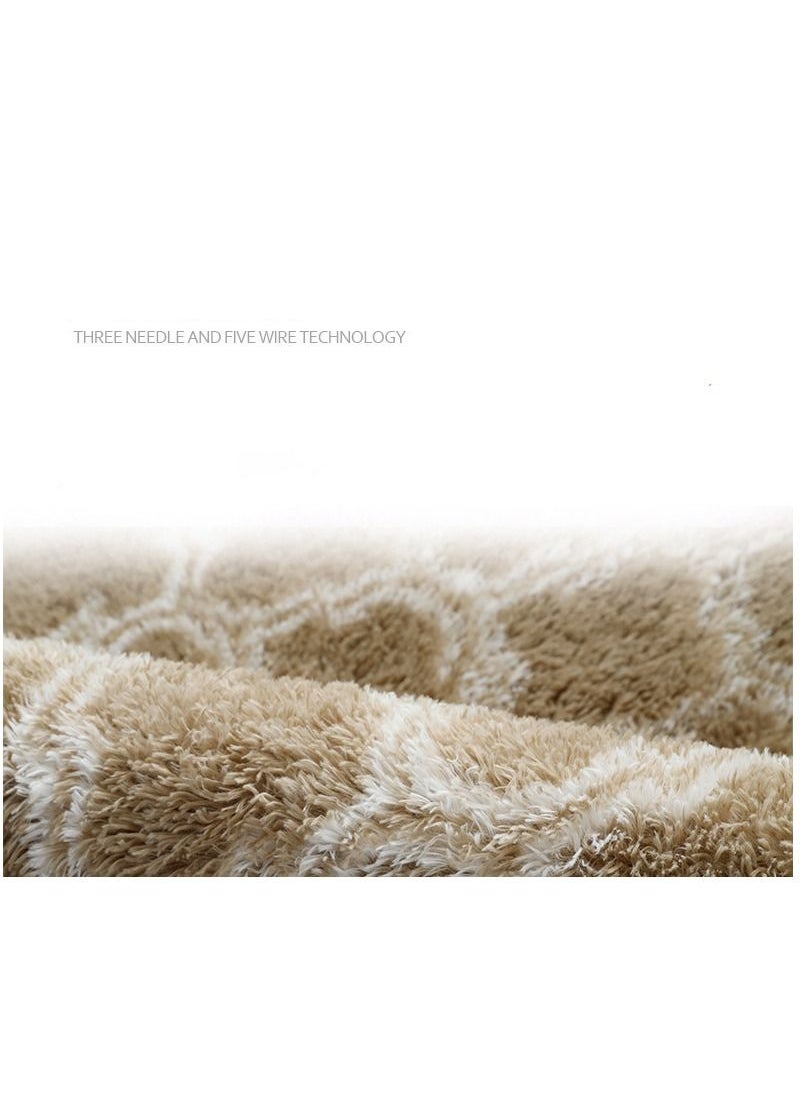 Modern Wool Fluffy Floor Mat Carpet with Anti slip High Pile Bottom with Upgraded Foam (Size 120×160CM), Rectangle