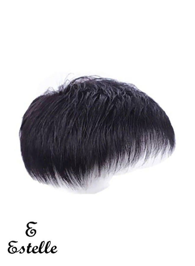Estelle Knotless Toupee for Men Short Hair Mechanism Wig Full Real Hair Replacement Piece Inch Wig Piece Suitable for People with Hairline Falling Off Natural  - Image 1