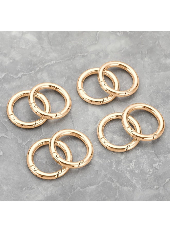 Key Ring Clip, 1 Inch Keychain Rings, 8 Pack Round Carabiner Clip for Keys, Buckle, Bags, Purses - Key Chain Hooks Replacement Keychains Lanyard DIY Crafts, Light Gold - Image 5