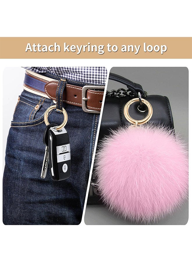 Key Ring Clip, 1 Inch Keychain Rings, 8 Pack Round Carabiner Clip for Keys, Buckle, Bags, Purses - Key Chain Hooks Replacement Keychains Lanyard DIY Crafts, Light Gold - Image 3