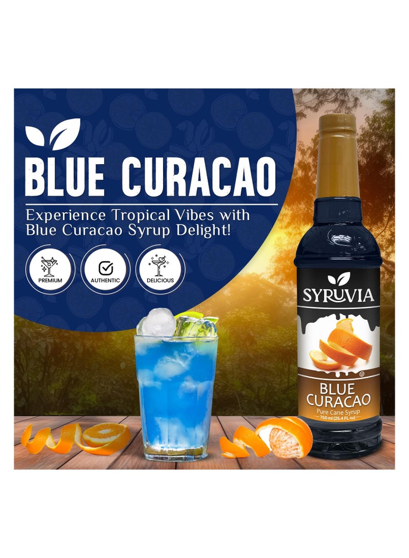 Syruvia Syruvia Blue Curacao Syrup – Blue Curacao Syrup Flavor, 750 ml  - Perfect for Cocktails, ice Tea, Desserts, Italian Sodas, Ice and More, Kosher and Gluten-Free With Syrup Pump  - Image 3