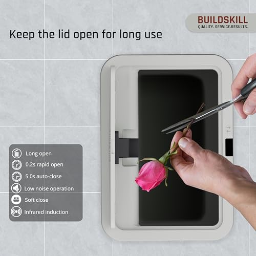 BUILDSKILL 15 Litre Smart Sensor Dustbin for Home | IPX5 Waterproof | 360° Odour Lock | Soft Close & Open | ABS Body | Compact Size | Convenient & Hygienic | Touchless Smart Dustbin for Home (Grey) - Image 4