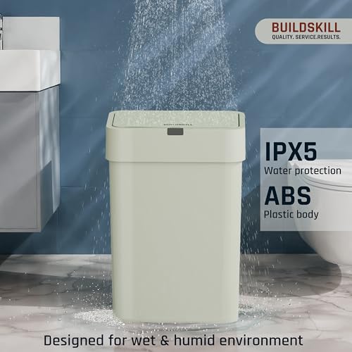BUILDSKILL 15 Litre Smart Sensor Dustbin for Home | IPX5 Waterproof | 360° Odour Lock | Soft Close & Open | ABS Body | Compact Size | Convenient & Hygienic | Touchless Smart Dustbin for Home (Grey) - Image 2