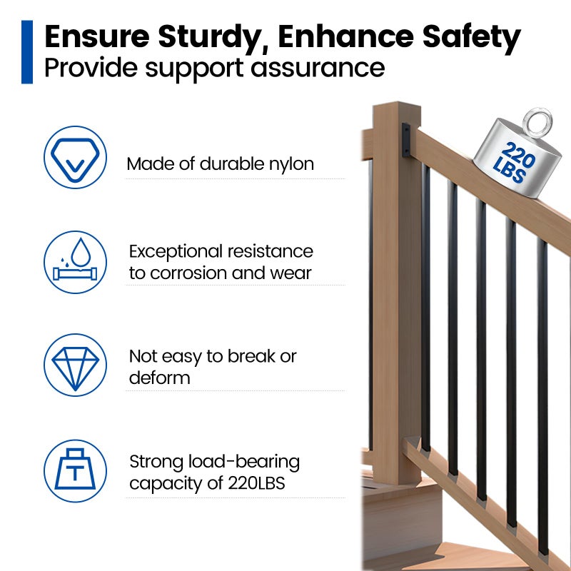 مجموعة موزاتا المكونة من 20 قطعة من دعامات وصلات درابزين الشرفة، مناسبة لدرابزين 2×4 (1.5 بوصة، 3.5 بوصة)، مع 124 قطعة من البراغي، مناسبة لأسوار خشبية، نظام درابزين خشبي، درابزين كابلات، درابزين عمودي، Wt11 - Image 3