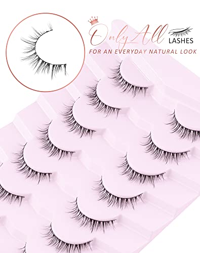 Onlyall Natural Lashes Short Eyelashes Wispy Lashes Natural Look Soft False Eyelashes False Eye Lashes Faux Mink Eyelashes 7 Pairs D2 - Image 5