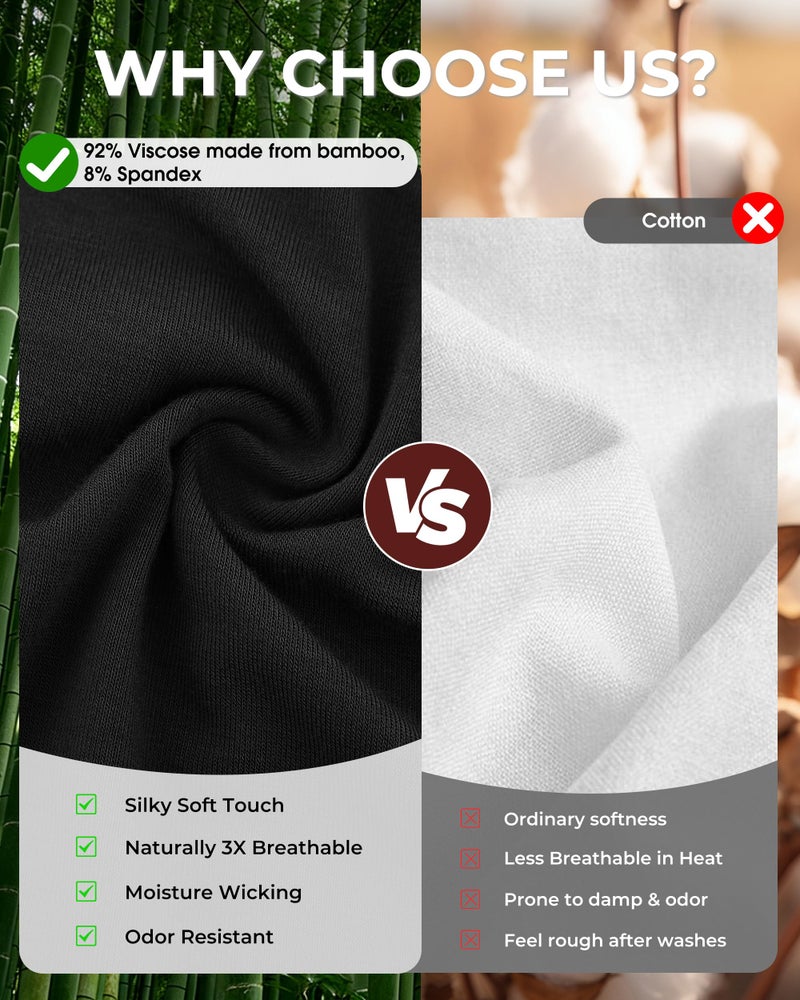 BAMBOO COOL Womens BoyShorts Underwear Full Coverage Ladies Panties High Waisted Boxer Briefs Breathable Stretch 5 Pack - Image 4