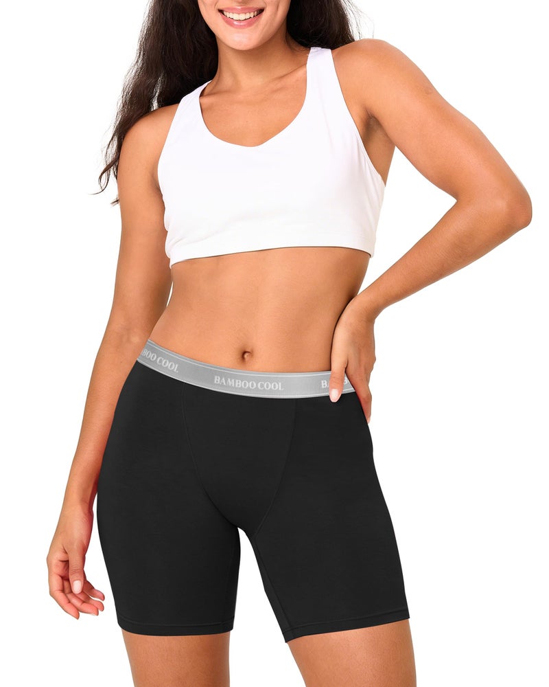 BAMBOO COOL Womens BoyShorts Underwear Full Coverage Ladies Panties High Waisted Boxer Briefs Breathable Stretch 5 Pack - Image 2