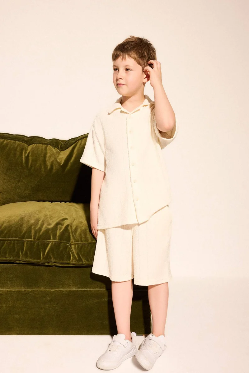 ديفاكتو Boy Oversize Fit Short Sleeve Polo T-Shirt