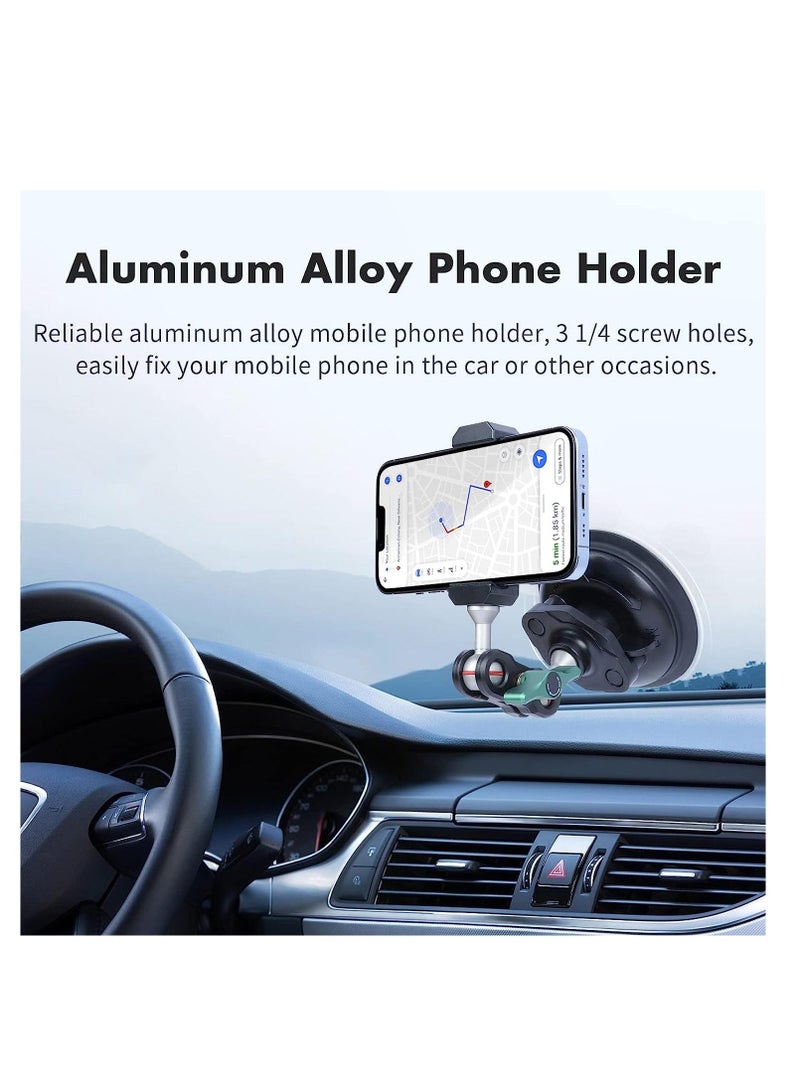 Generic S1 Powerful Car Suction Cup Mount Holder, for Gopro Hero 11/10/9/8 Black DJI OSMO Action 3, 2 Camera Insta360 ONE RS, R, X3, X2 Accessories Aluminum Alloy Metal Cell Phone Holder  - Image 5
