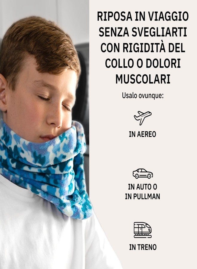 trtl Pillow Junior Kids Travel Pillow for Airplanes - with Built-in Head and Travel Neck Support - Comfortable Kids Neck Pillow for Traveling - Compact and Machine-Washable Aqua - Image 3