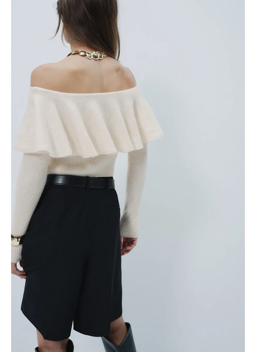 H&M Flounced Off-The-Shoulder Jumper