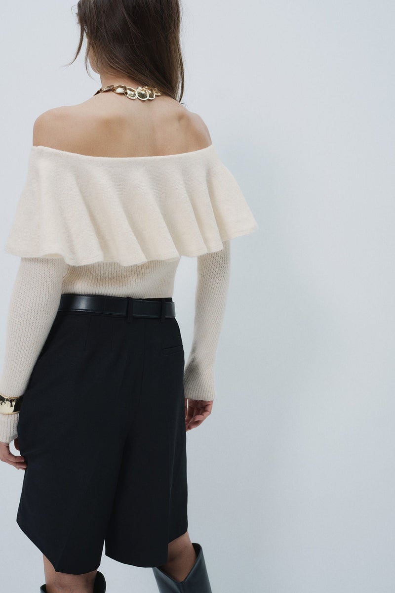 H&M Flounced Off-The-Shoulder Jumper - Image 2