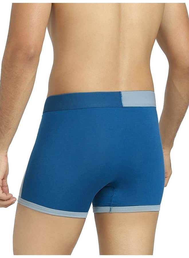 XYXX XYXX Men Micro Modal Trunk, Relaxed Fit, Colorblock, Pack of 3, XYTRNK3PCKN811M, Grape Wine & Black + Quarry & Seaport + Black Iris & Black, M  - Image 3