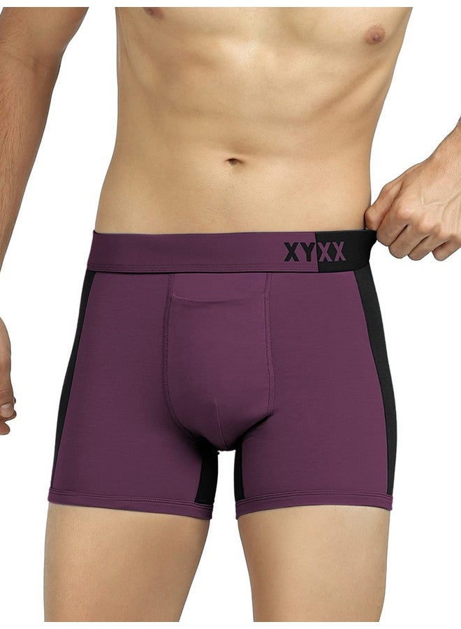 XYXX XYXX Men Micro Modal Trunk, Relaxed Fit, Colorblock, Pack of 3, XYTRNK3PCKN811M, Grape Wine & Black + Quarry & Seaport + Black Iris & Black, M  - Image 5