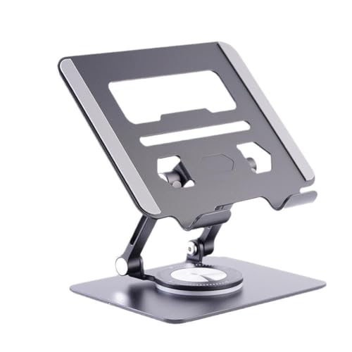 KRESHU Tablet Stand Universal Aluminium Alloy 360 Degree Rotating Tablet Holder with High Stability Strong Load Bearing Desktop Stand for Tablets/Phone Form 4.7” to 12.9” (Silver,1-Pcs) - Image 1