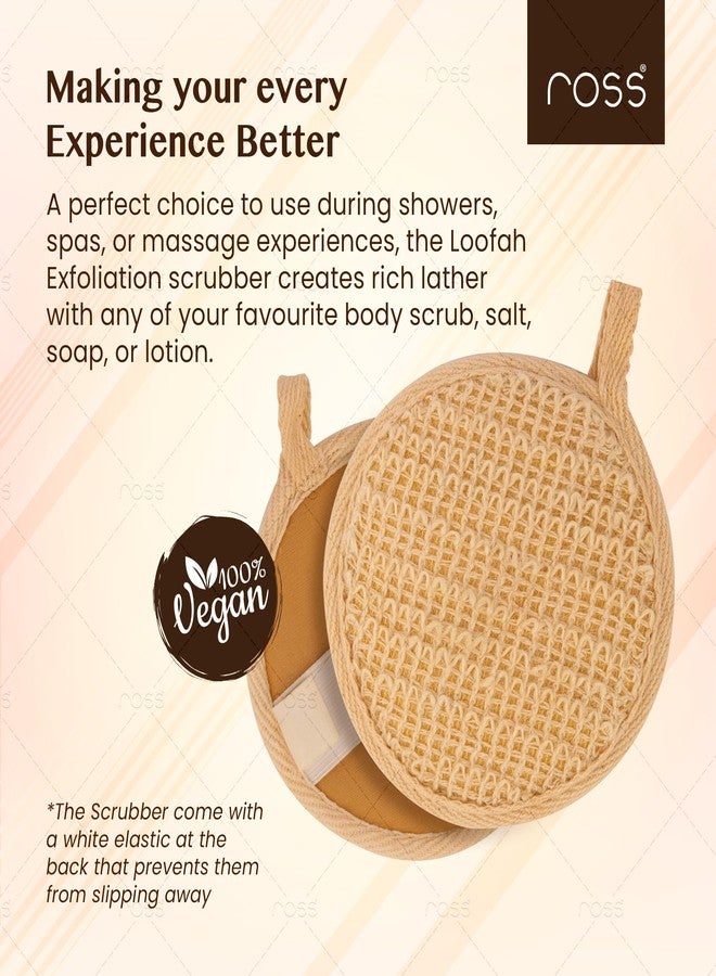 Ross Natural Ramie Bath Loofah Scrubber – Premium Exfoliating Body Scrubber for Deep Cleansing, High-Lather Foam, Gentle Skin Renewal, Improved Circulation, and Refreshing Bath Experience (Pack of 2) - Image 3
