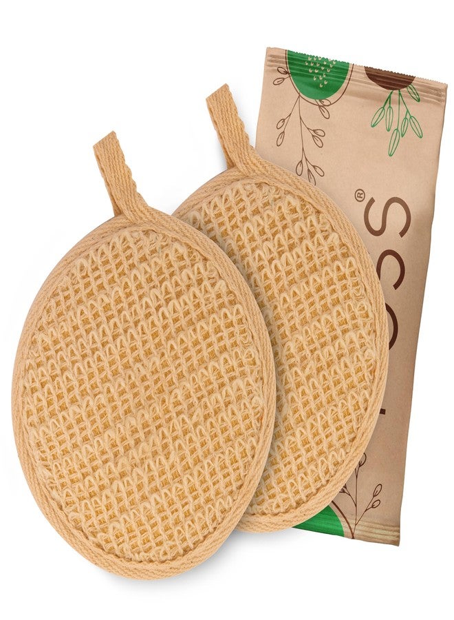 Ross Natural Ramie Bath Loofah Scrubber – Premium Exfoliating Body Scrubber for Deep Cleansing, High-Lather Foam, Gentle Skin Renewal, Improved Circulation, and Refreshing Bath Experience (Pack of 2) - Image 1
