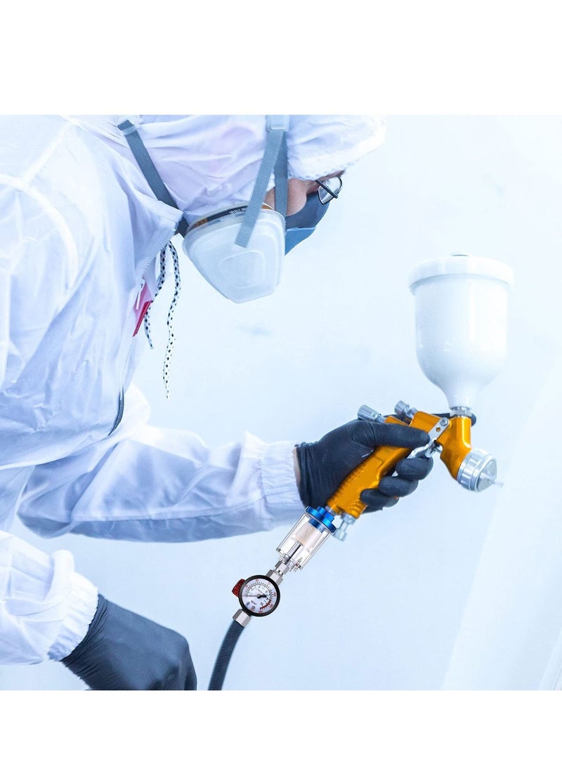 KASTWAVE Spray Gun Painting Sprayer Oil Water Separator, 1/4 Inch Pressure Gauge, and Water Trap Filter, Pressure Regulator Air Compressor Regulator for Air Spray Paint Gun Air Pressure Cleaner - Image 3