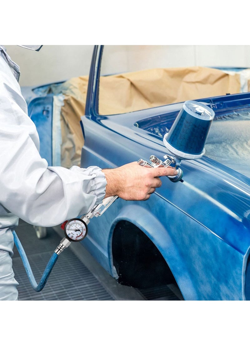 KASTWAVE Spray Gun Painting Sprayer Oil Water Separator, 1/4 Inch Pressure Gauge, and Water Trap Filter, Pressure Regulator Air Compressor Regulator for Air Spray Paint Gun Air Pressure Cleaner - Image 2