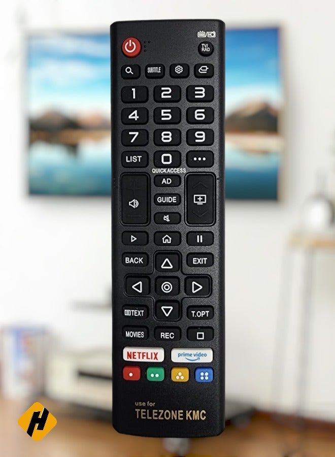 Remote Control For Telezone KMC Smart LED/LCD TVs Black
