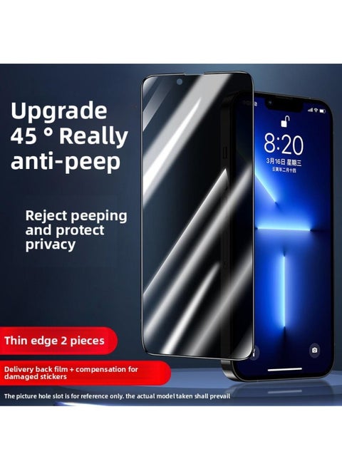 Applicable For AppleTempered Film Full Screen Anti-peep Film/Anti-drop Explosion-proof-Color:Black BorderLarge Anti-peep Window [pack Of 2] Protects Privacy And Is Upgraded Without White Edges-Size:For Iphone 16 Pro Max