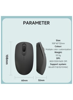 T I G O Universal Silent Wireless Keyboard & Mouse Combo, English & Arabic Ergonomic 2.4GHz USB-Receiver Plug n Play Wireless Mouse 12 FN Keys PC/Laptop Black  - Image 4