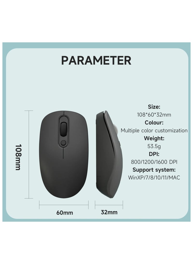 T I G O - Universal Silent Wireless Keyboard & Mouse Combo, English & Arabic Ergonomic 2.4GHz USB-Receiver Plug n Play Wireless Mouse 12 FN Keys PC/Laptop Black - Image 1
