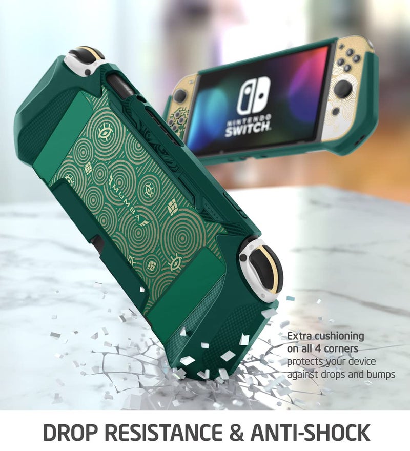 Mumba Dockable Case for Nintendo Switch OLED 2021, [Blade Series] TPU Grip Protective Cover Accessories Compatible with Nintendo Switch OLED 7 Inch and Joy-Con Controller (Viridian) - Image 4