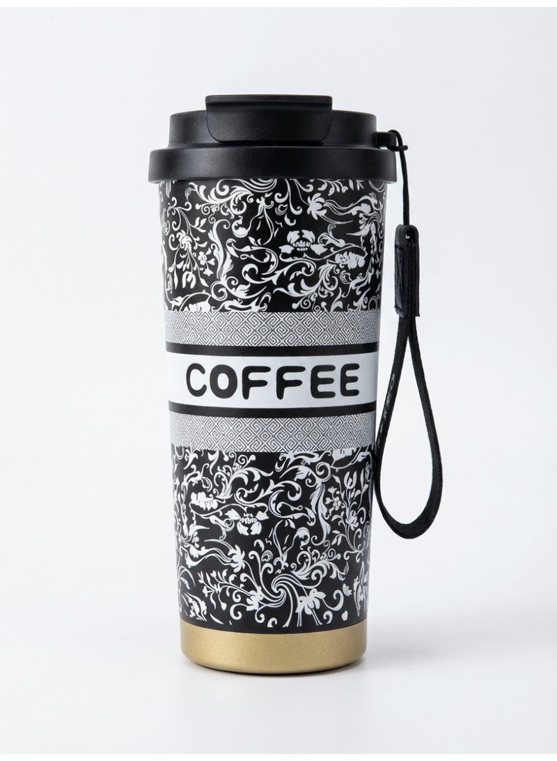 Warwick Travel Coffee Insulated Mug with Sealing Cap, 17oz / 500ml 316 Stainless Steel Double Wall Vacuum Bottle, Leak-Resistant Lid, Tea Strainer, Fits Car Cup Holder, Gifts for Women, Friends, Birthday, New Year - Image 1