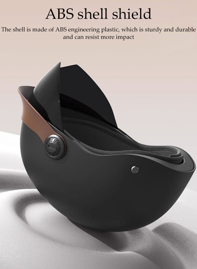 DUNISO 3C Certified Electric Vehicle Helmet，Summer Motorbike Half helmet with Sun-Protection Short Goggles，Safe and Comfortable，Breathable, Sturdy and Durable，Unisex，Black  - Image 3