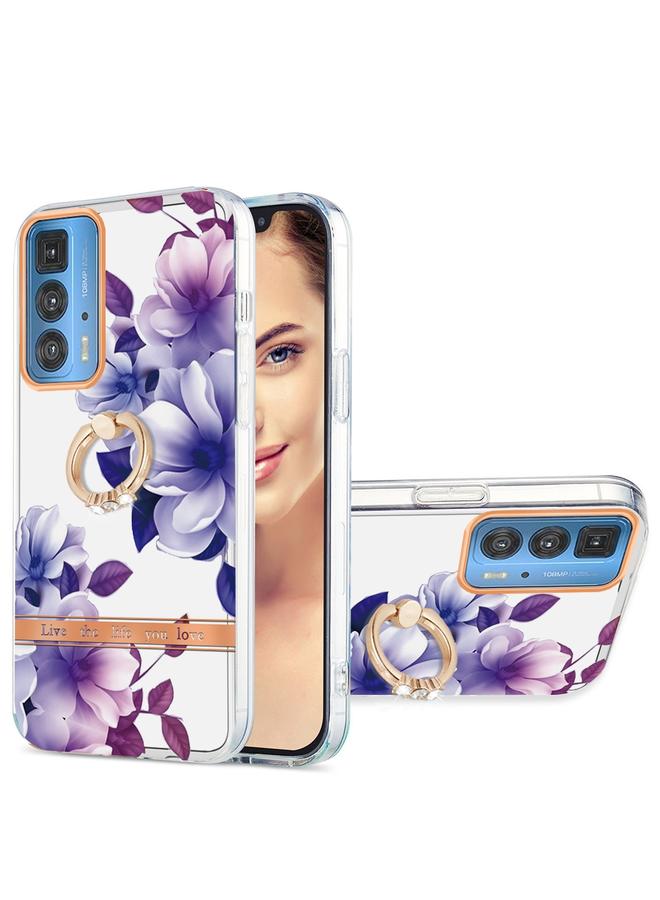 S-TOP Case For Motorola Moto Edge 20 Pro Ring IMD Flowers TPU Phone Case - Image 1
