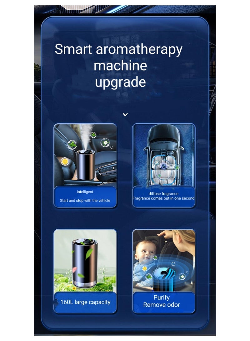 مرطب مبخرة السيارة الذكي بالكامل USB للسيارة + ضوء السماء المرصعة بالنجوم (أسود) (كولونيا نقية) - Image 2