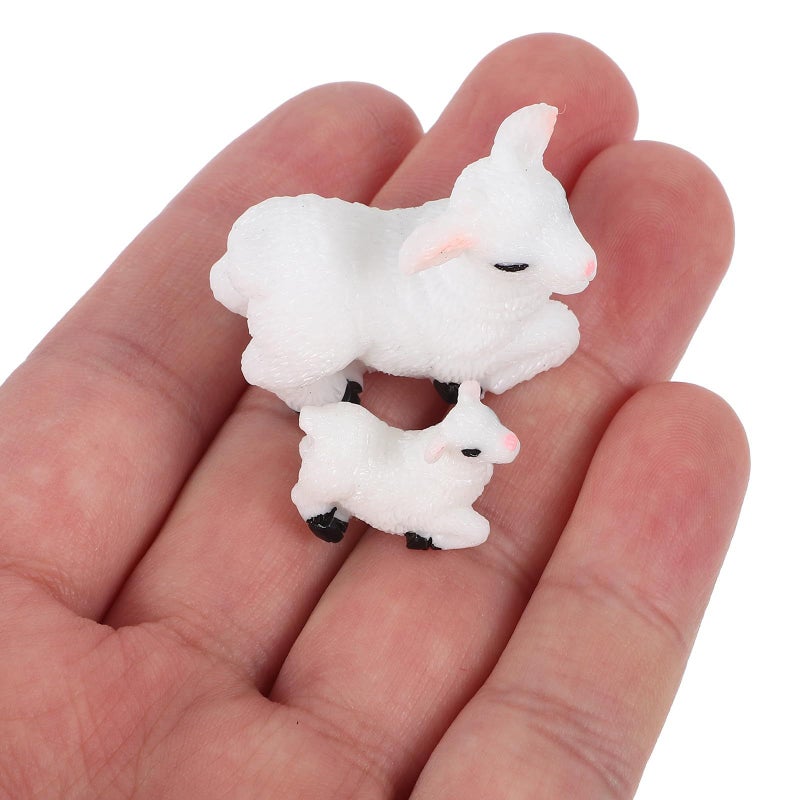12pcs Handmade Resin Sheep Figurines Set for Garden Office Table Fairy Display - Image 5