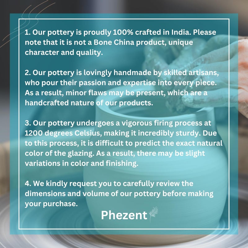 Phezent طقم أطباق جانبية/ربع مطلية يدويًا من فهزنت مكون من 4 قطع لتقديم الوجبات الخفيفة والمعكرونة والبيتزا والإفطار | آمنة للاستخدام في الميكروويف وغسالة الصحون - متعددة الألوان - Image 4