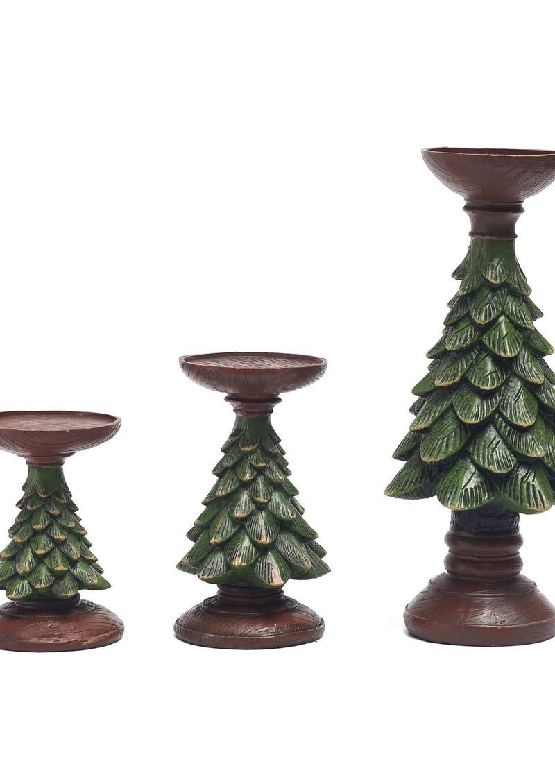 Vintage Christmas Tree Candlestick Stand Decoration Ins Style European Home Living Room Desktop Decoration Crafts Resin Candlestick  - Image 4