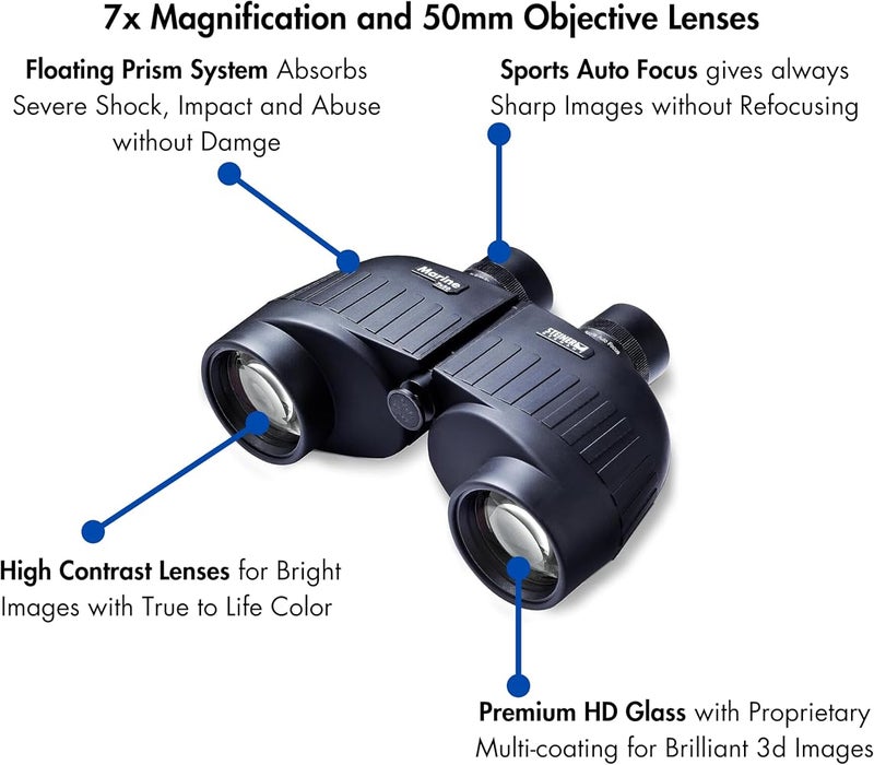 Steiner Marine Binoculars for Adults and Kids, 7x50 Binoculars for Bird Watching, Hunting, Outdoor Sports, Wildlife Sightseeing and Concerts - Quality Performance Water-Going Optics, Black - Image 2