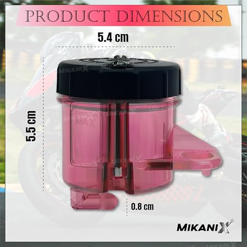 OBEROI'S TRADERS Universal Motorcycle Disc Brake Clutch Oil/Fluid Reservoir Can Cup Container (Red) (PACK OF 1) - Image 5