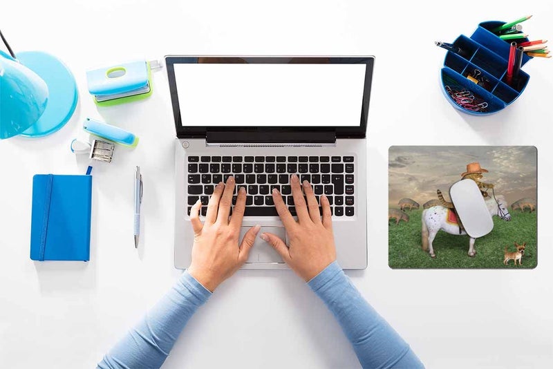 Solekla Mouse Pad, Funny Cat and His Dog Mouse Pad, Washable Square Cloth Mousepad for Office Laptop, Non-Slip Rubber Base Mouse Pads for Wireless Mouse, Computer Mouse Pads for Desk - Image 4