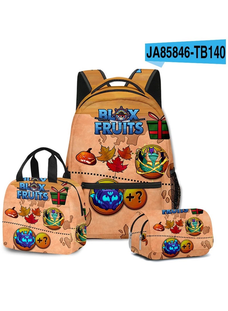 Cartoon Backpack Three-piece Student School Bag