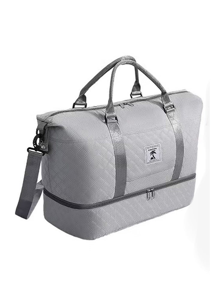 YIJIA HOME GOODS Diamond-Shaped Large-Capacity Hand-Held Duffel Bag, Separate Dry And Wet Shoe Warehouse, Fitness Yoga Bag Duffel Bag To Be Delivered Bag, Suitable For Short-Distance Business Trips And Trips, Grey - Image 1